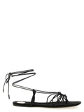 Saint Laurent Black Lamb Leather Flat Sandals