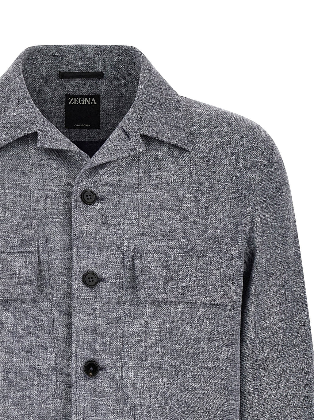 ZEGNA Blue Linen Blouse