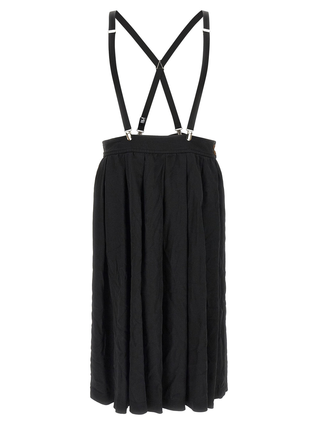 Comme Des Garçons Black Polyester Midi Skirt