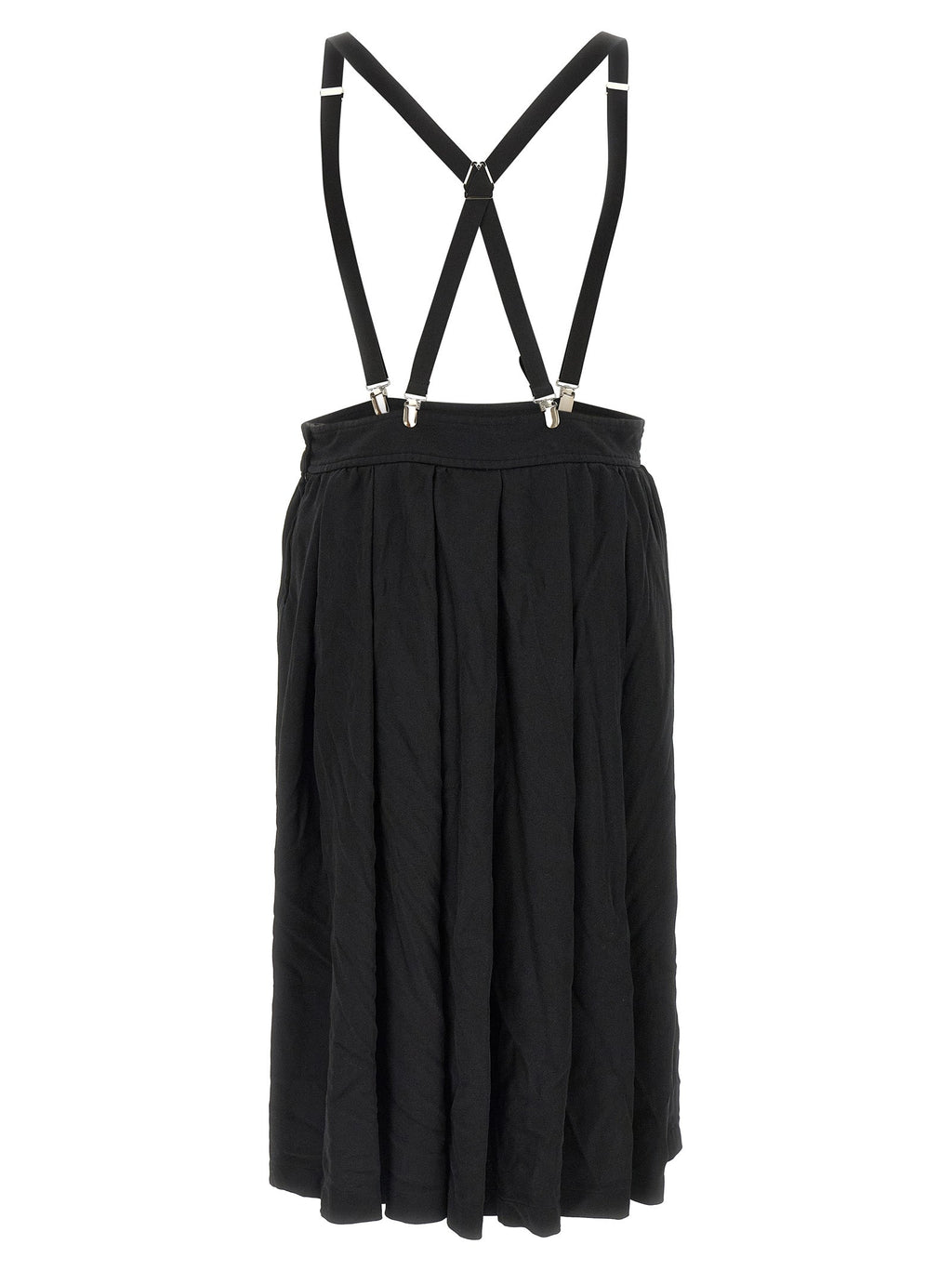 Comme Des Garçons Black Polyester Midi Skirt