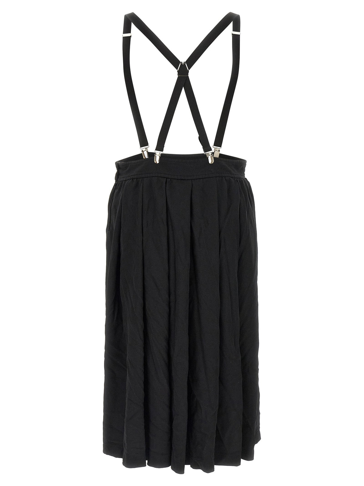 Comme Des Garçons Black Polyester Midi Skirt