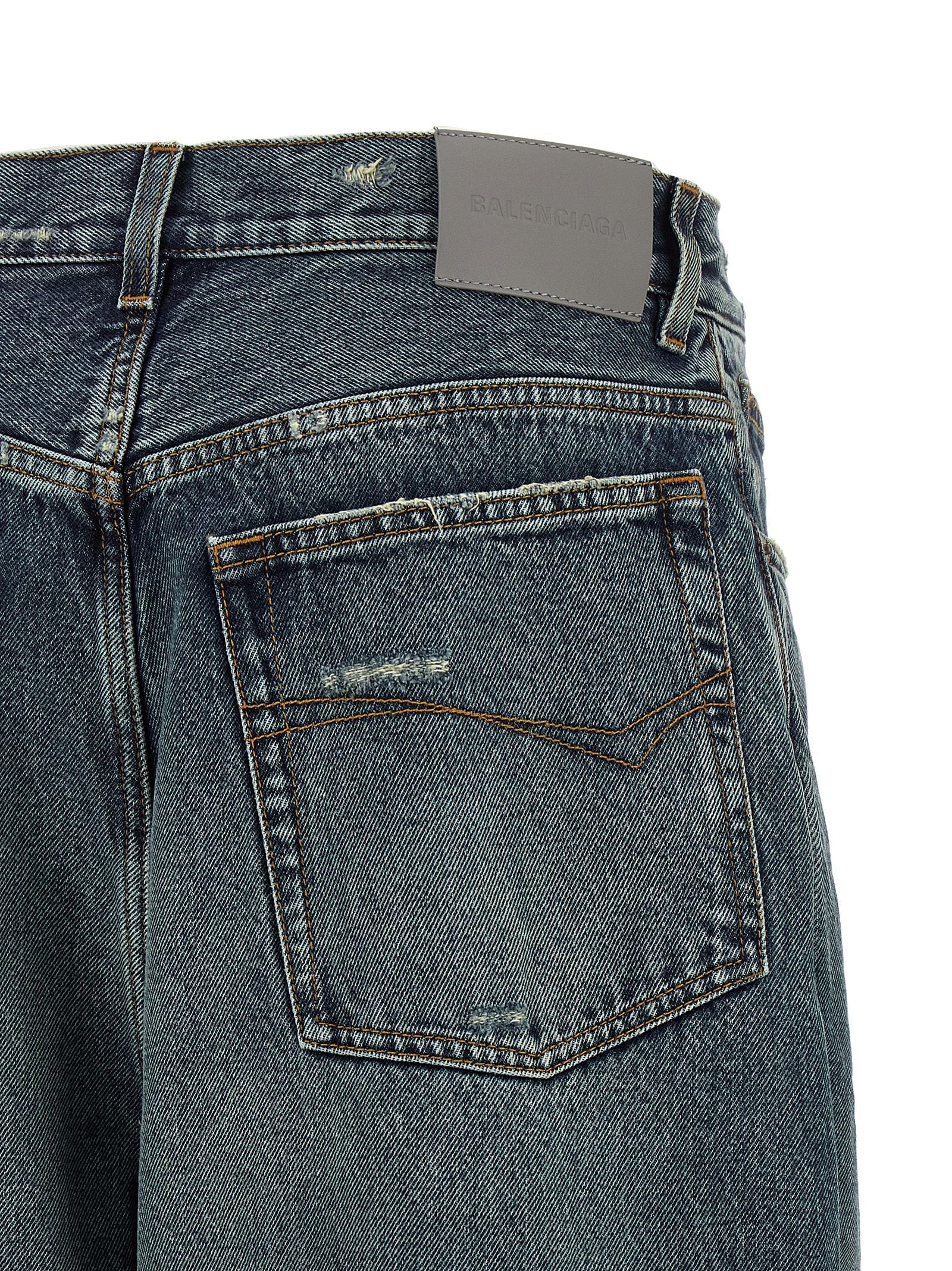 Balenciaga Blue Cotton Relaxed Fit Jeans