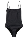 ALLIS Black Polyester One-Piece Swimsuit
