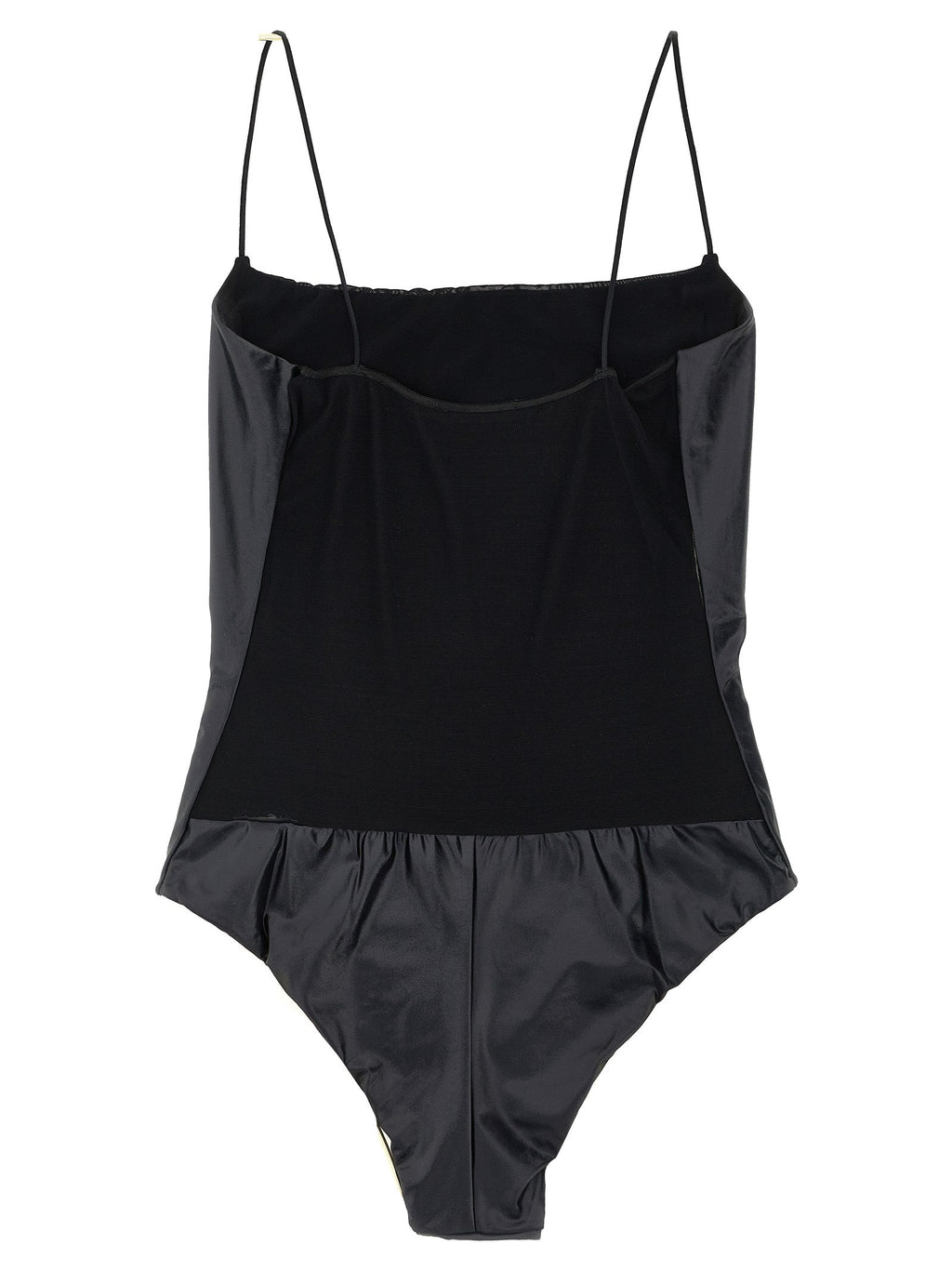 ALLIS Black Polyester One-Piece Swimsuit