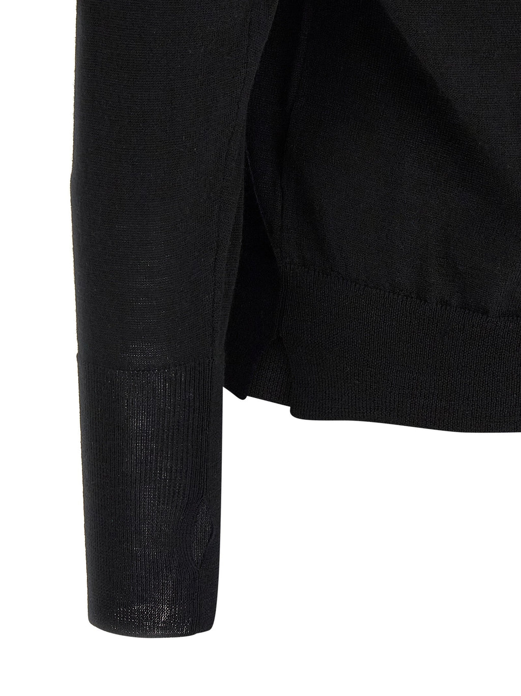 MA'RY'YA Black Virgin Wool Cardigan