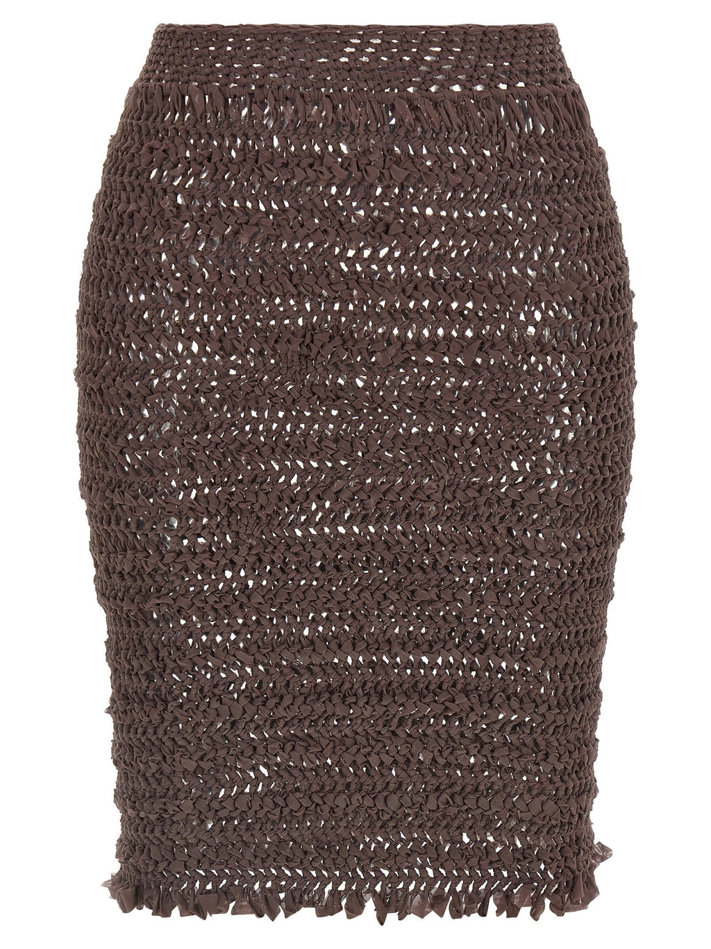 ALLIS Brown Polyester Midi Skirt