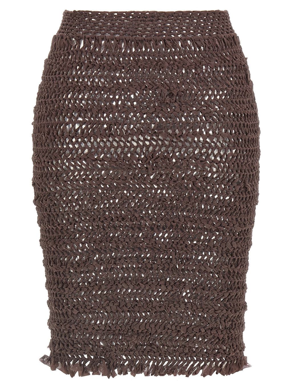 ALLIS Brown Polyester Midi Skirt