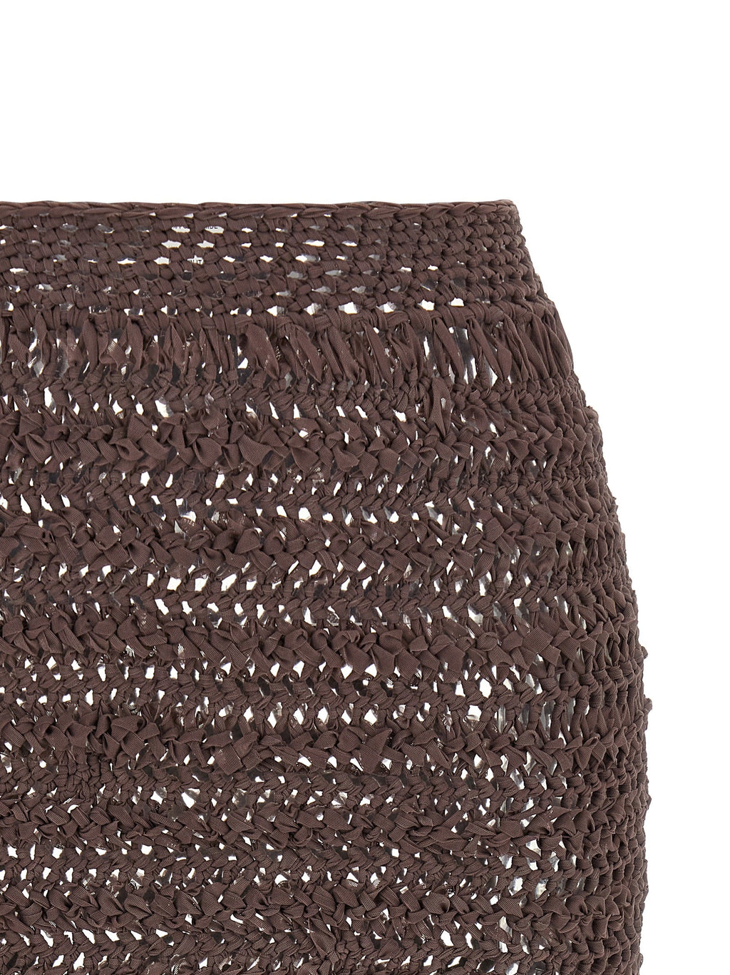 ALLIS Brown Polyester Midi Skirt