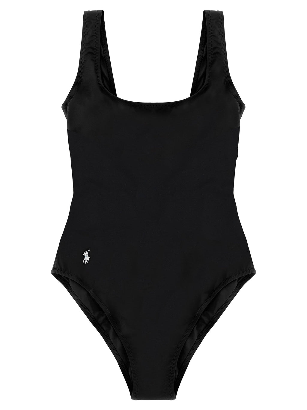 Polo Ralph Lauren Black Nylon One-Piece Swimsuit