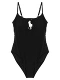 Polo Ralph Lauren Black Nylon One-Piece Swimsuit