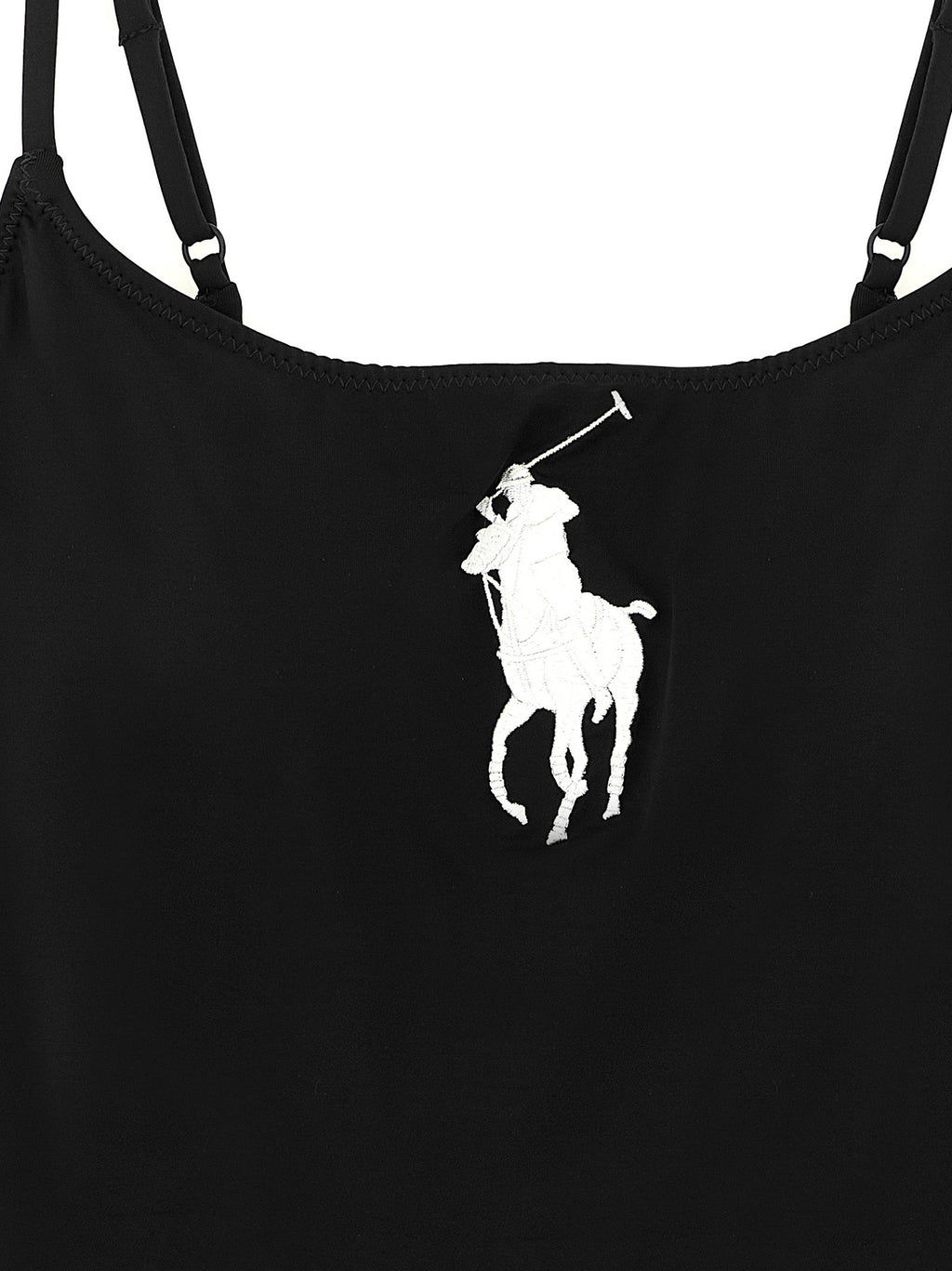 Polo Ralph Lauren Black Nylon One-Piece Swimsuit