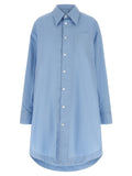 Ami Paris Blue Cotton Midi Dress