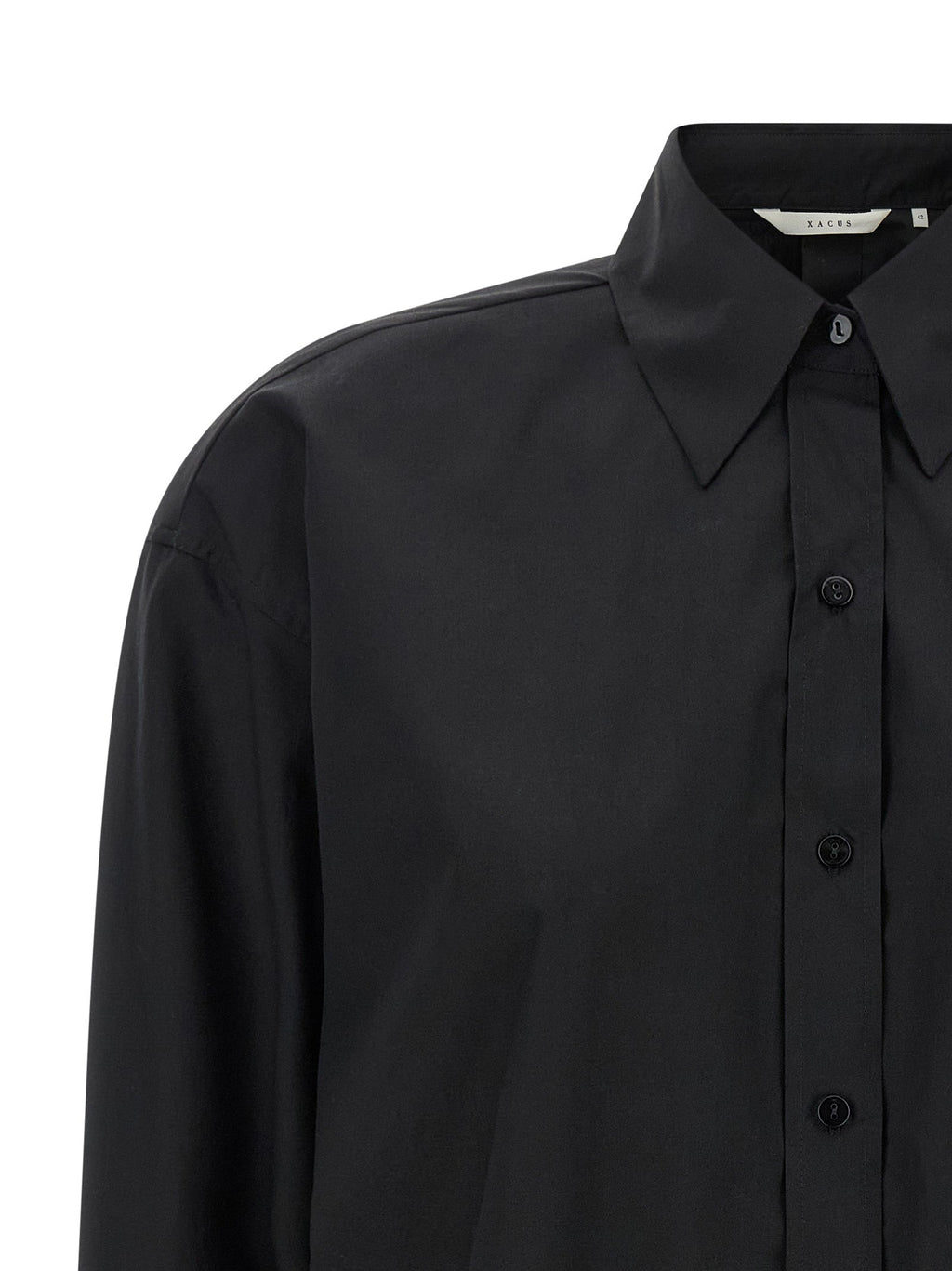 XACUS Black Cotton Blouse
