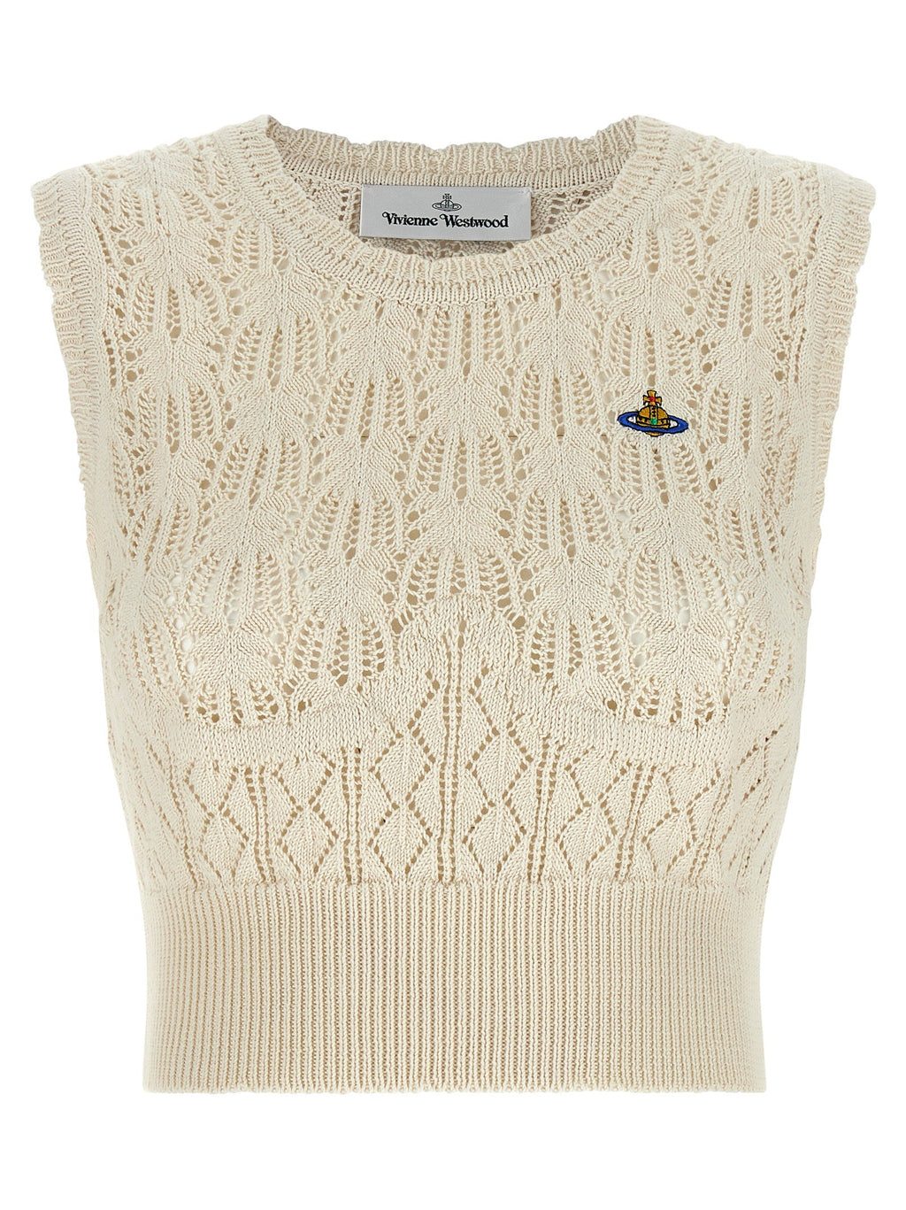 Vivienne Westwood Beige Cotton Sleeveles T-Shirt