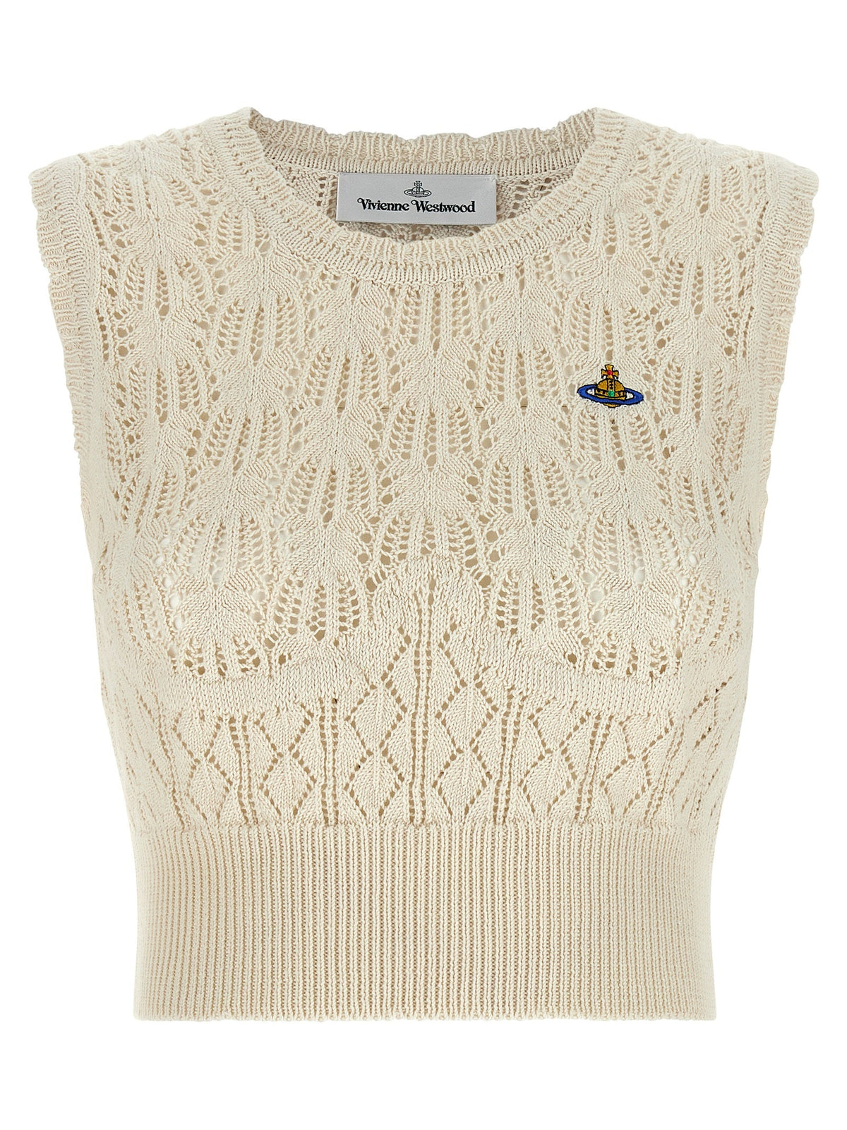 Vivienne Westwood Beige Cotton Sleeveles T-Shirt