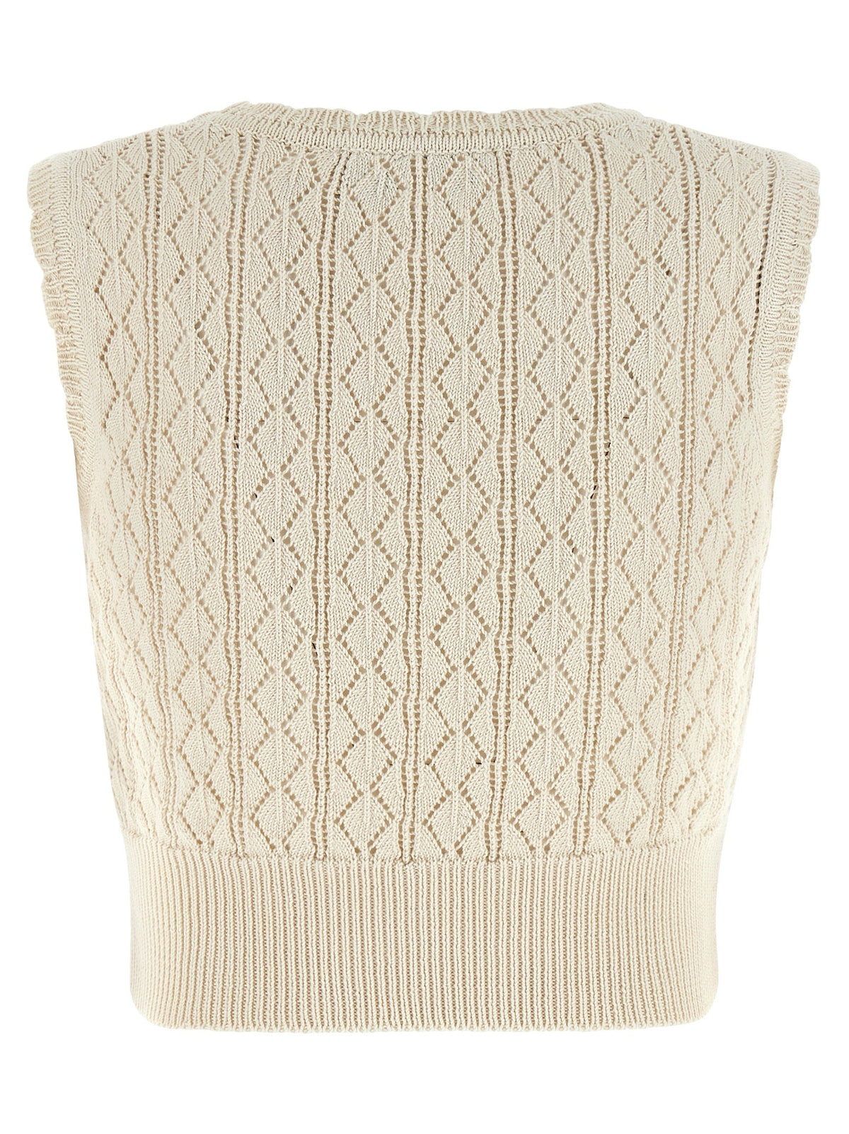 Vivienne Westwood Beige Cotton Sleeveles T-Shirt