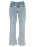 7 For All Mankind Blue Cotton Straight-Leg Jeans