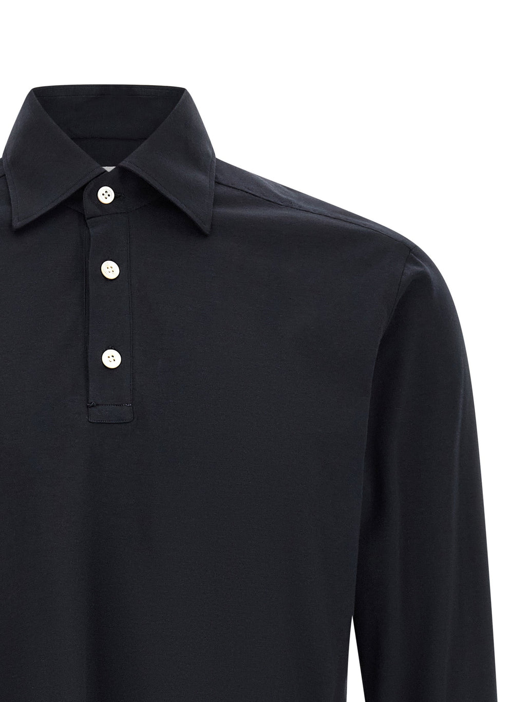Kiton Blue Cotton Polo Shirt