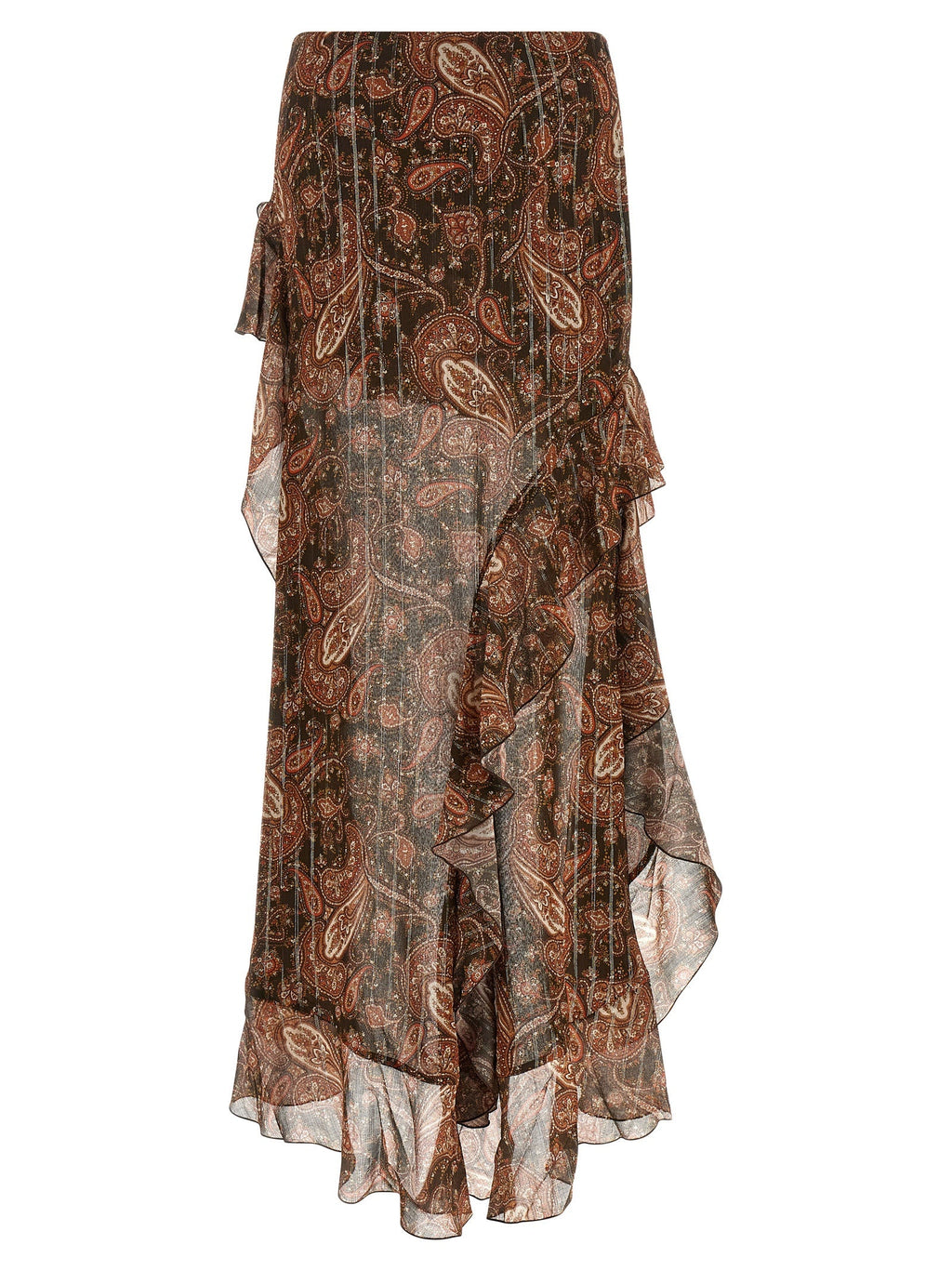 The Andamane Brown Viscose Mini Skirt