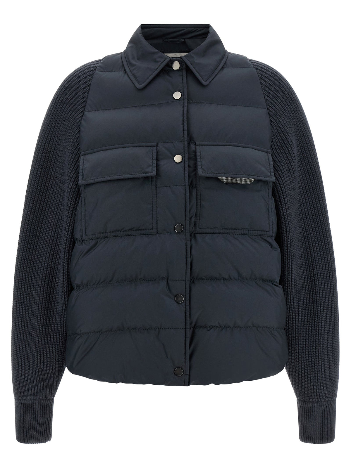 Brunello Cucinelli Blue Polyester Full-Length Jacket