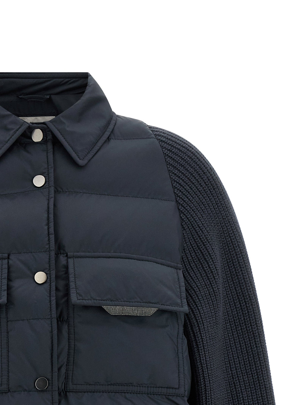 Brunello Cucinelli Blue Polyester Full-Length Jacket