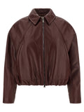 Brunello Cucinelli Bordeaux Calfskin Leather Jacket
