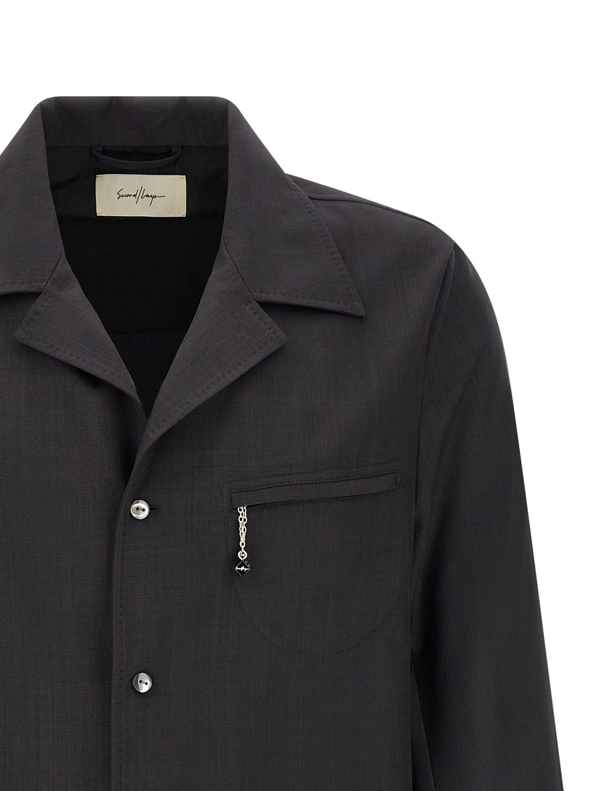 SECOND/LAYER Gray Polyester Blouse