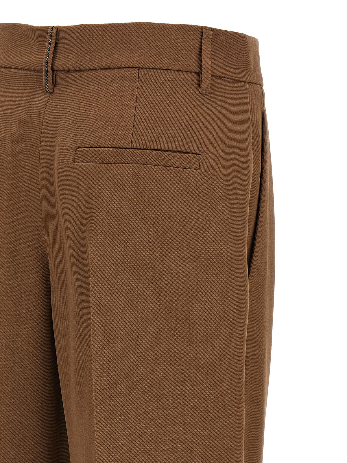 Brunello Cucinelli Brown Virgin Wool Casual Pants