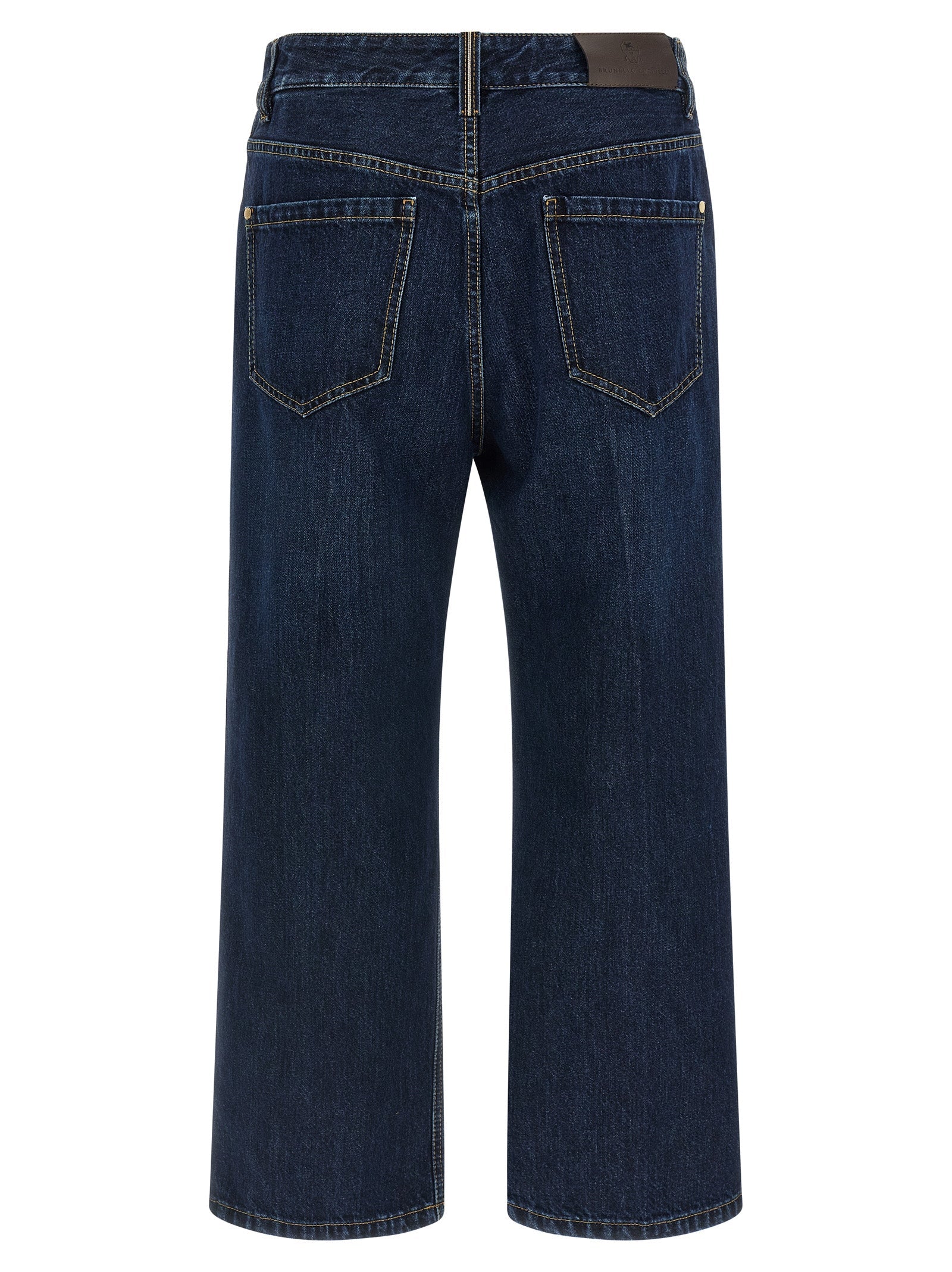 Brunello Cucinelli Blue Cotton Cropped Jeans