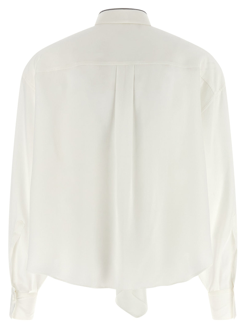 Brunello Cucinelli White Silk Blouse