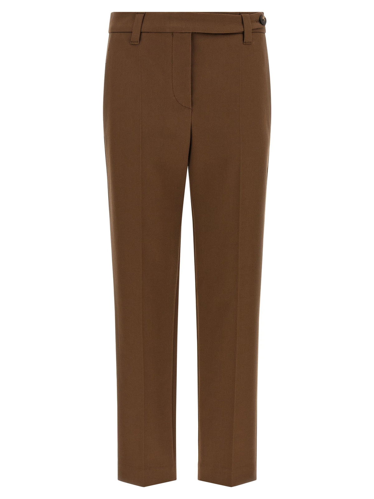 Brunello Cucinelli Brown Cotton Cropped Pants