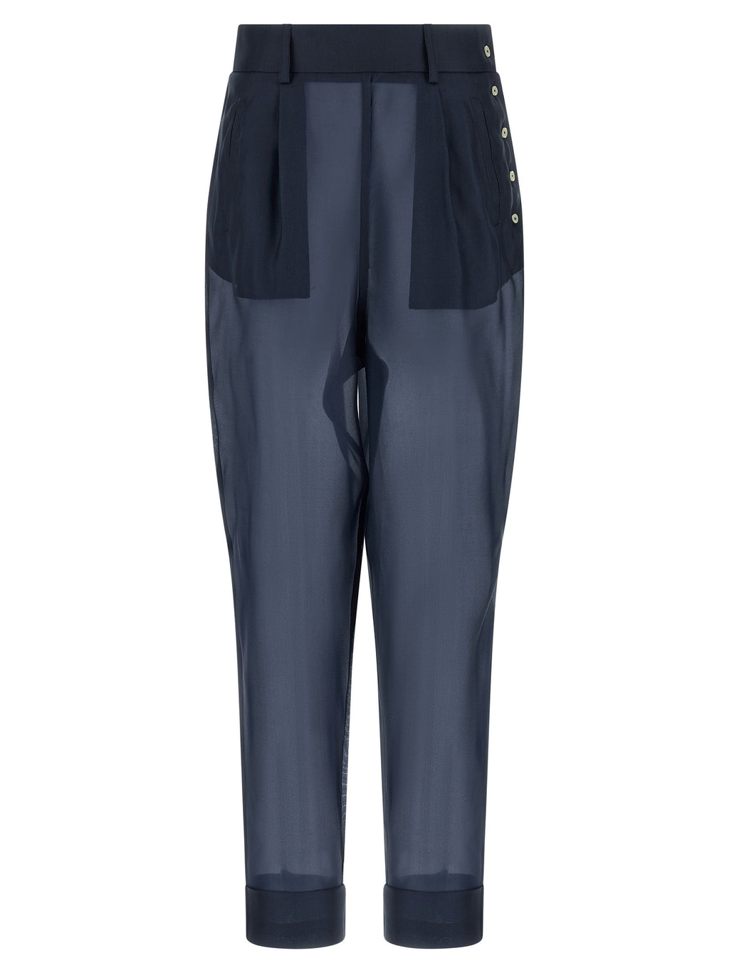 MAISON JEJIA Blue Silk Casual Pants