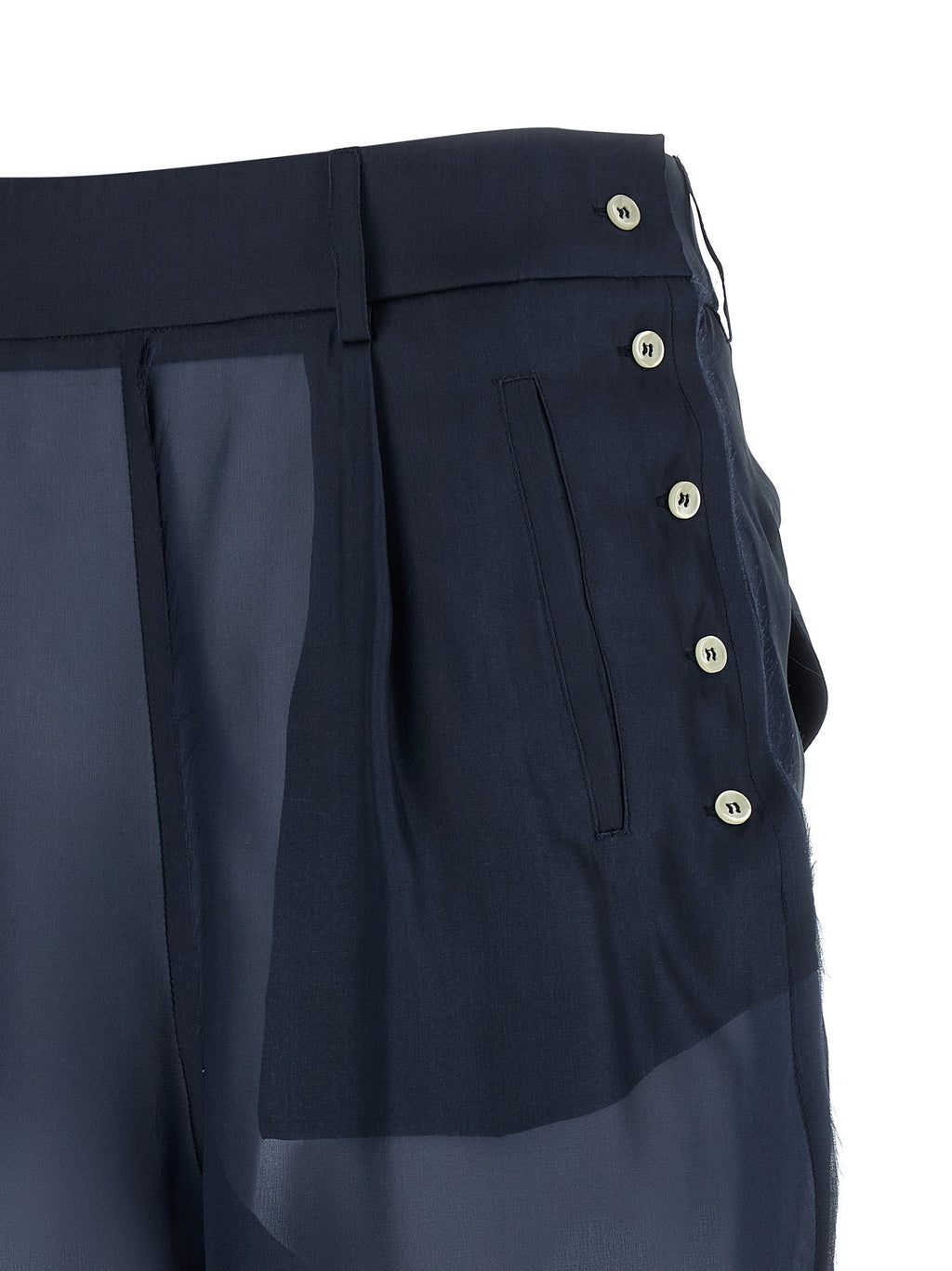 MAISON JEJIA Blue Silk Casual Pants
