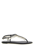 RENE CAOVILLA Bicolor Viscose Flat Sandals