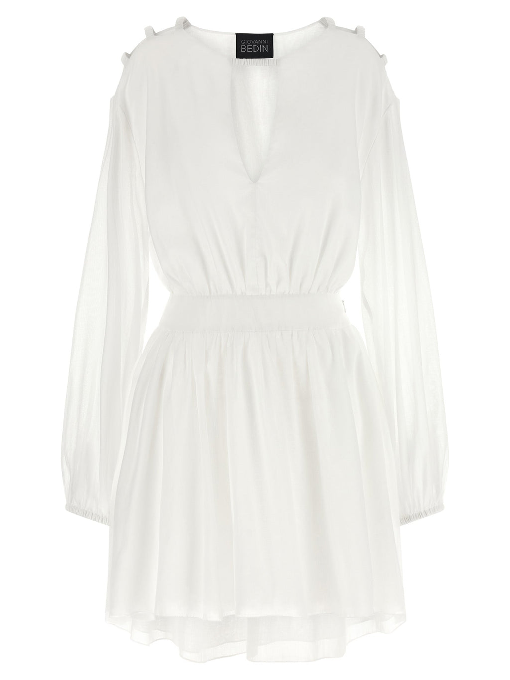 Giovanni Bedin White Cotton Short Dress