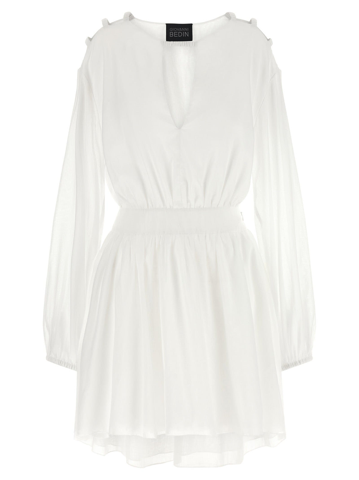 Giovanni Bedin White Cotton Short Dress