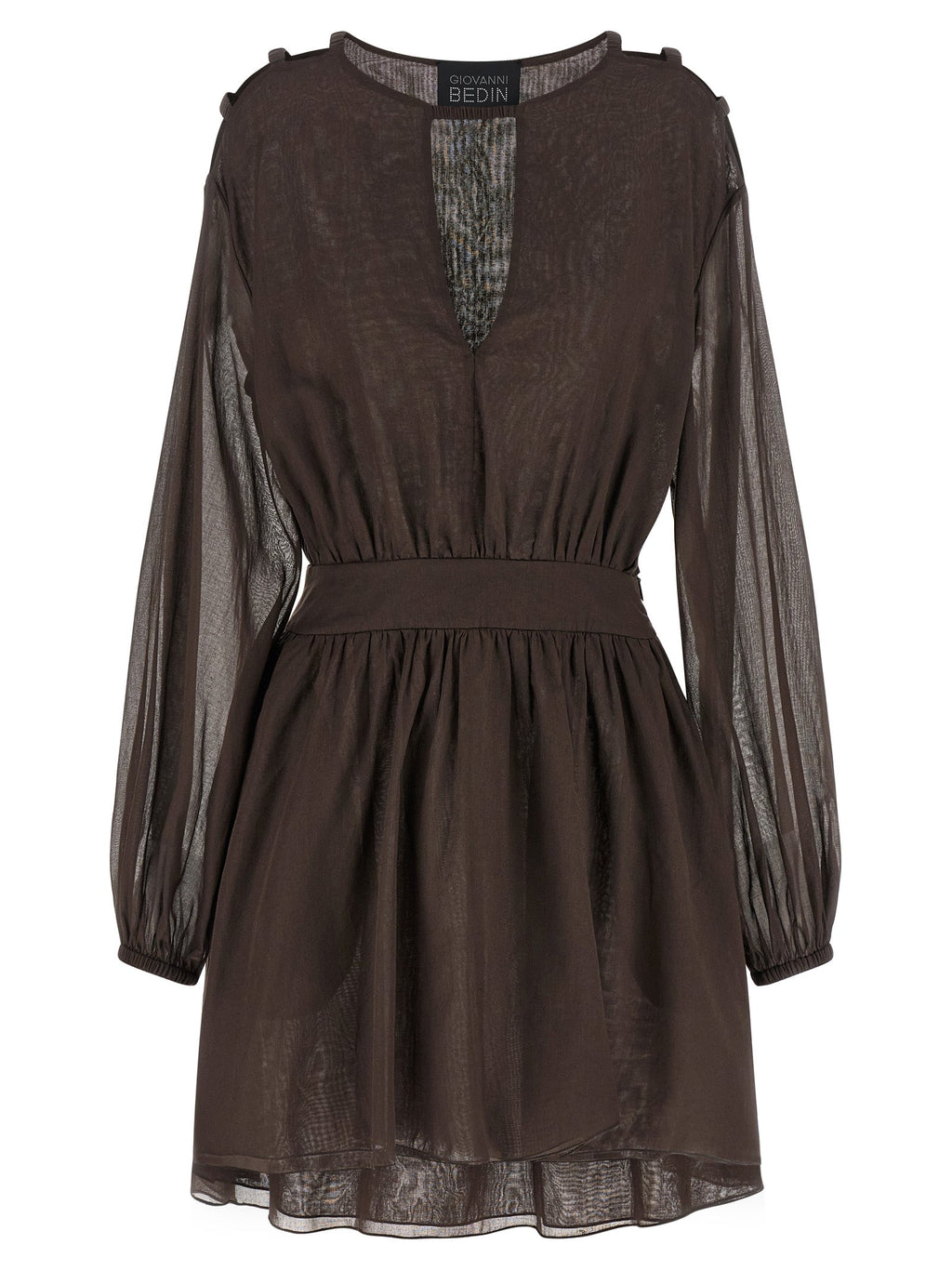 Giovanni Bedin Brown Cotton Short Dress