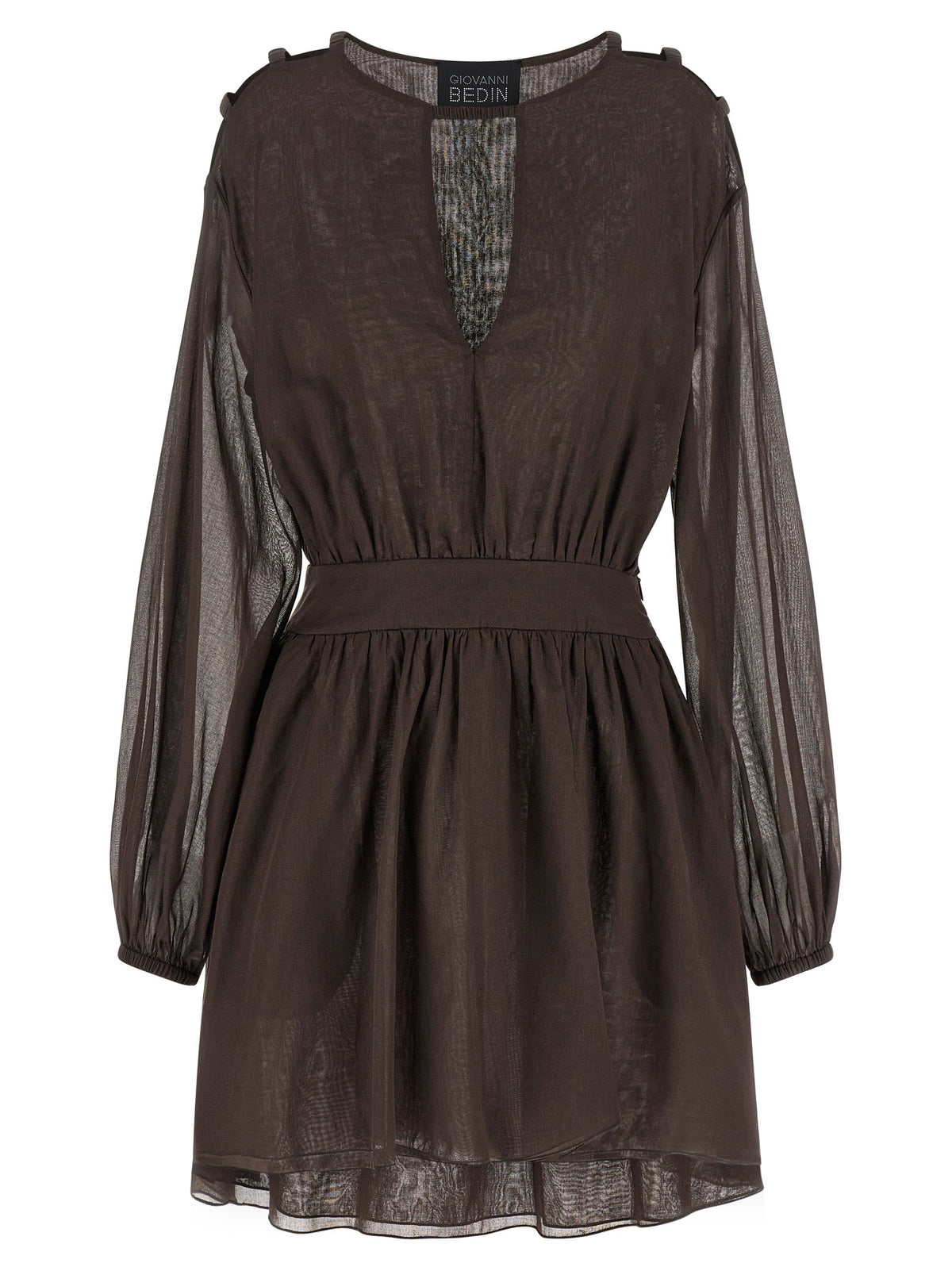 Giovanni Bedin Brown Cotton Short Dress
