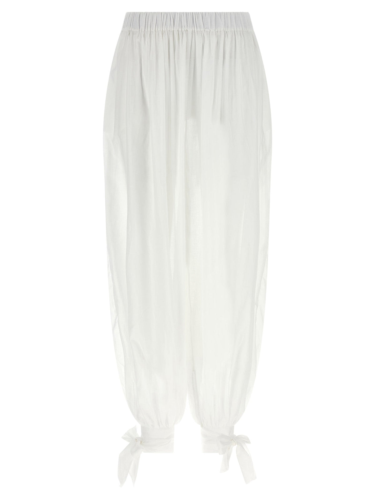The Andamane White Cotton Casual Pants