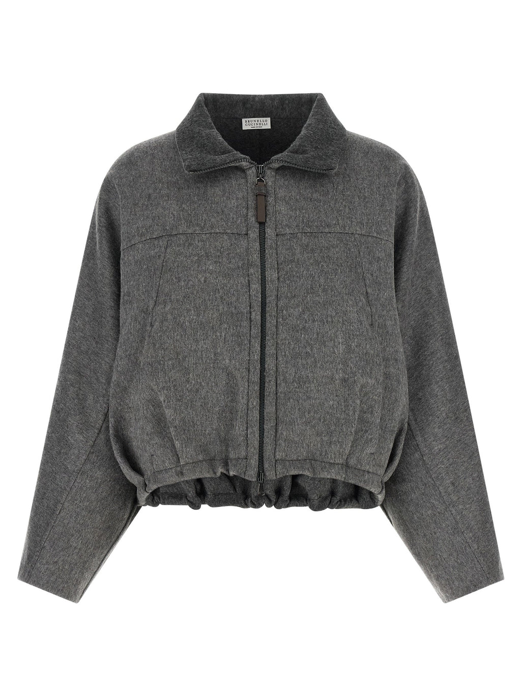Brunello Cucinelli Gray Virgin Wool Full-Length Jacket