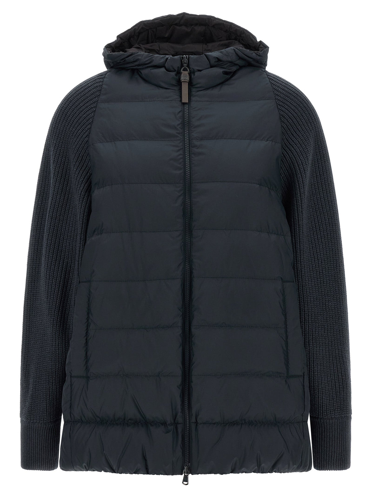 Brunello Cucinelli Blue Polyester Full-Length Jacket