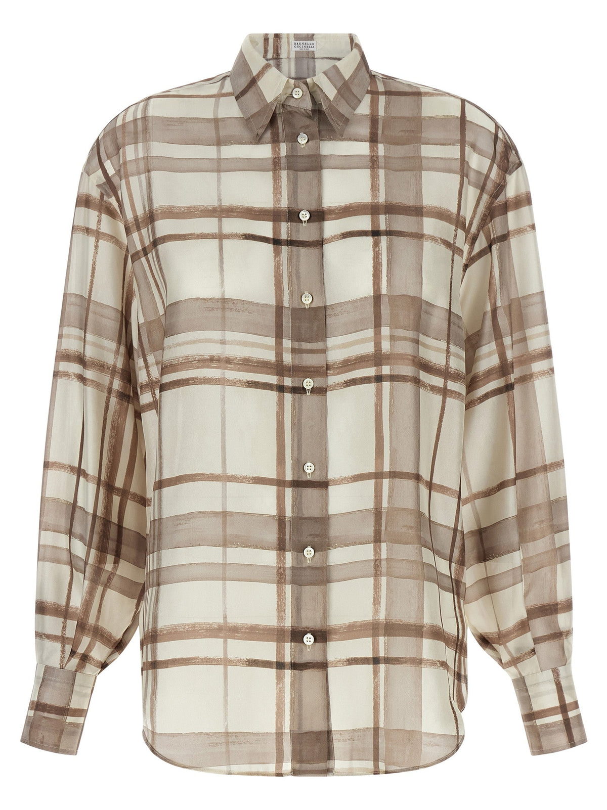 Brunello Cucinelli Beige Silk Blouse