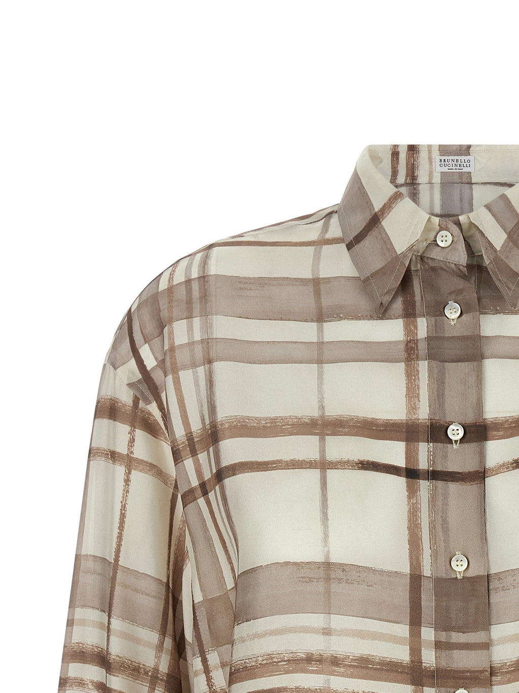 Brunello Cucinelli Beige Silk Blouse