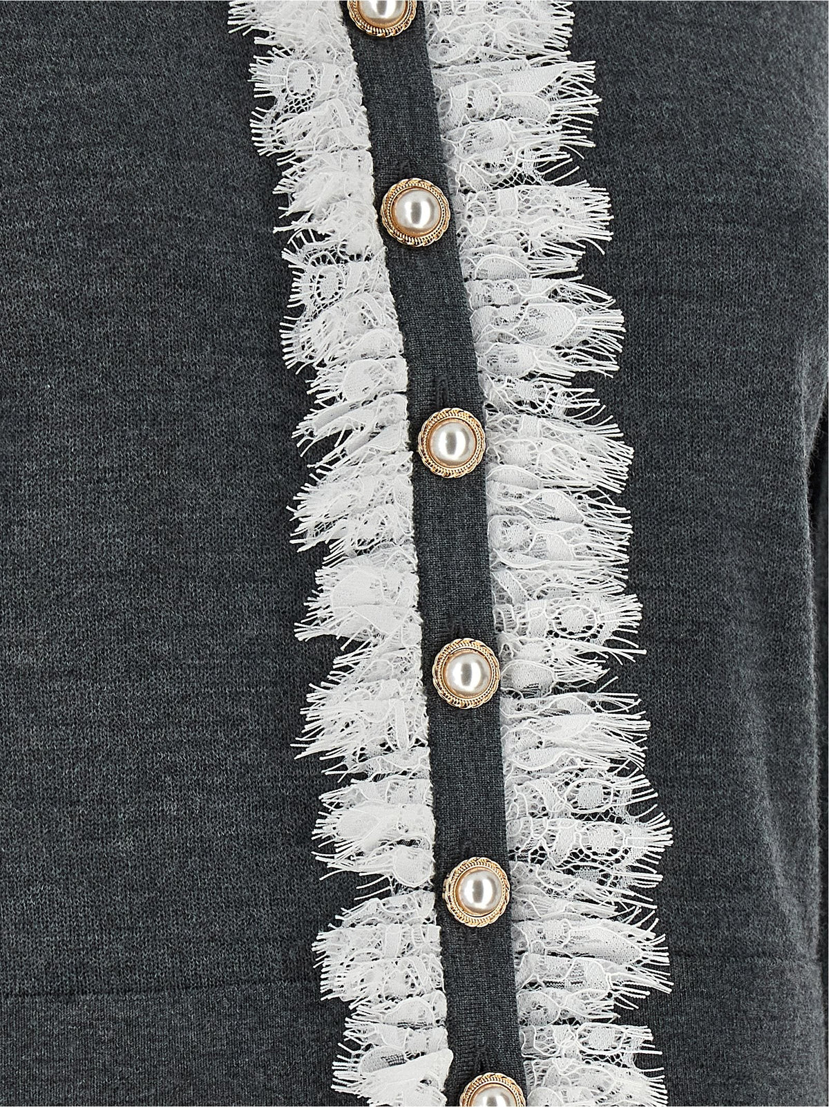 Self-Portrait Gray Wool Cardigan