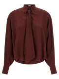 Brunello Cucinelli Bordeaux Silk Blouse
