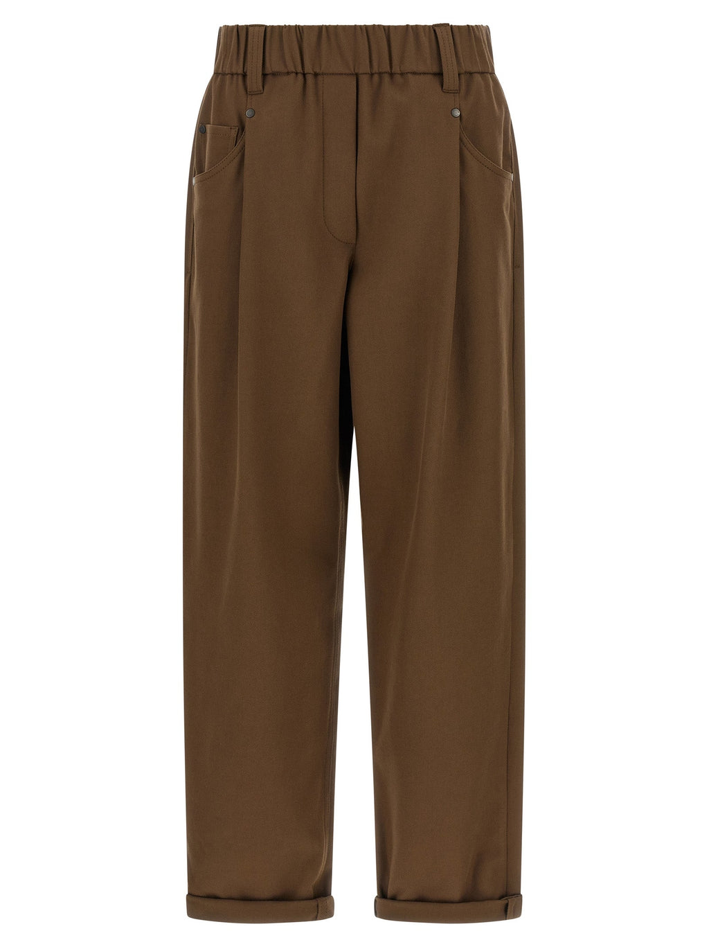 Brunello Cucinelli Brown Cotton Casual Pants