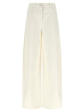 Brunello Cucinelli White Cotton Relaxed Fit Jeans