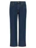 Valentino Garavani Blue Cotton Straight-Leg Jeans