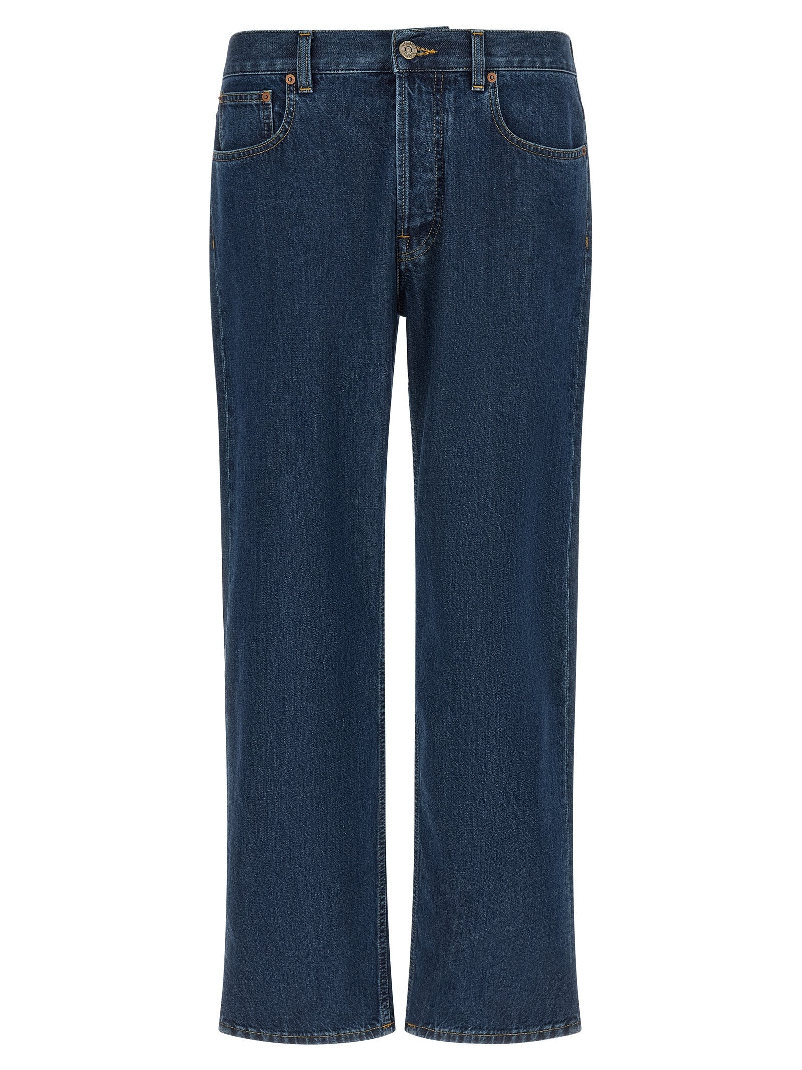 Valentino Garavani Blue Cotton Straight-Leg Jeans