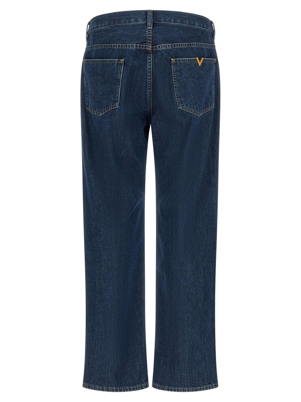 Valentino Garavani Blue Cotton Straight-Leg Jeans